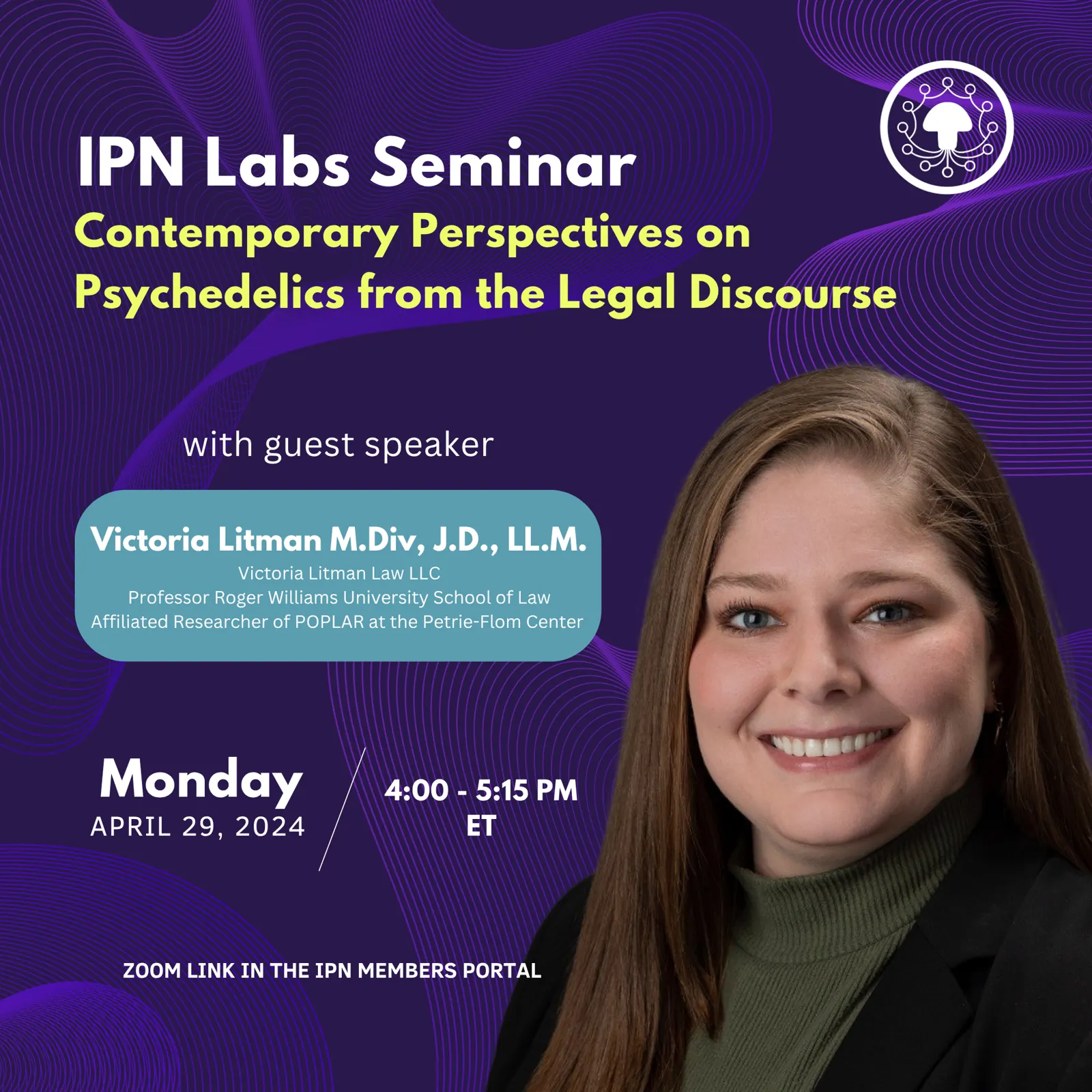 Prof. Victoria Litman, M.Div., J.D., LL.M. – Contemporary Perspectives on Psychedelics from the Legal Discourse promo